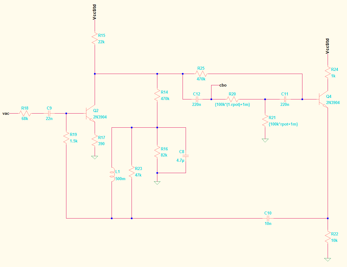 Schematic -- Classic Inductor Wah